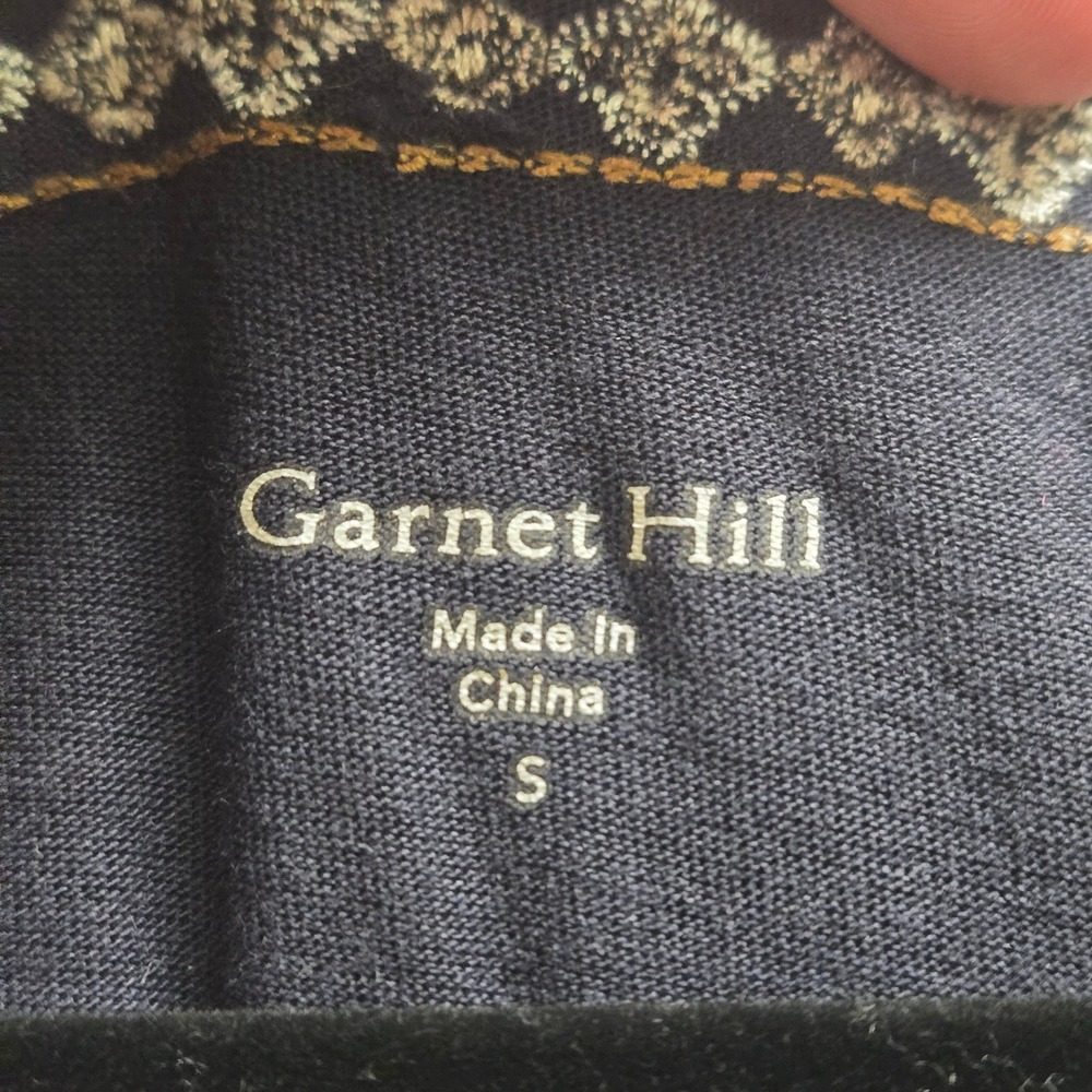 Garnet Hill Embroidered Boho Organic Cotton Fit & Flare Dress Women S Navy Blue - Picture 5 of 11